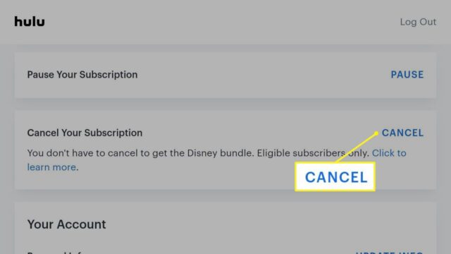 cancel Hulu subscription